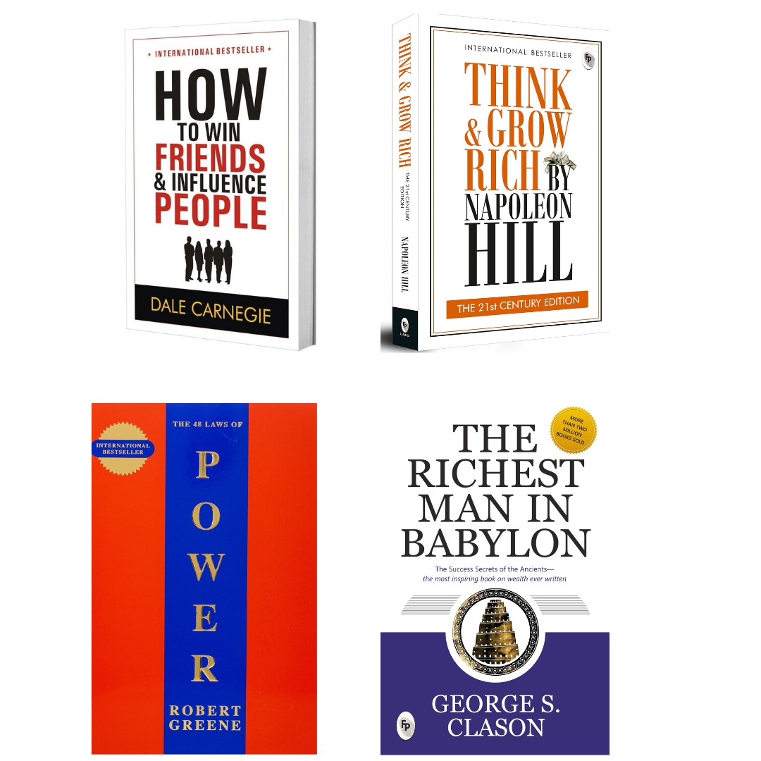 Buy Combo- How to Win Friends and Influence People + Think And Grow Rich + The 48 Laws Of Power + The Richest Man in Babylon (paperback)