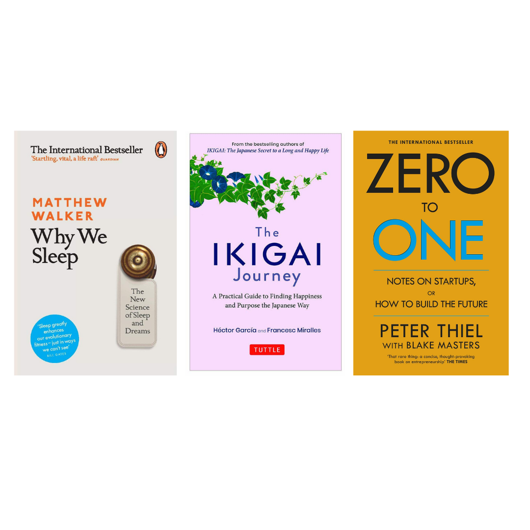 Buy Combo- Why We Sleep + The Ikigai Journey + Zero to One (paperback)