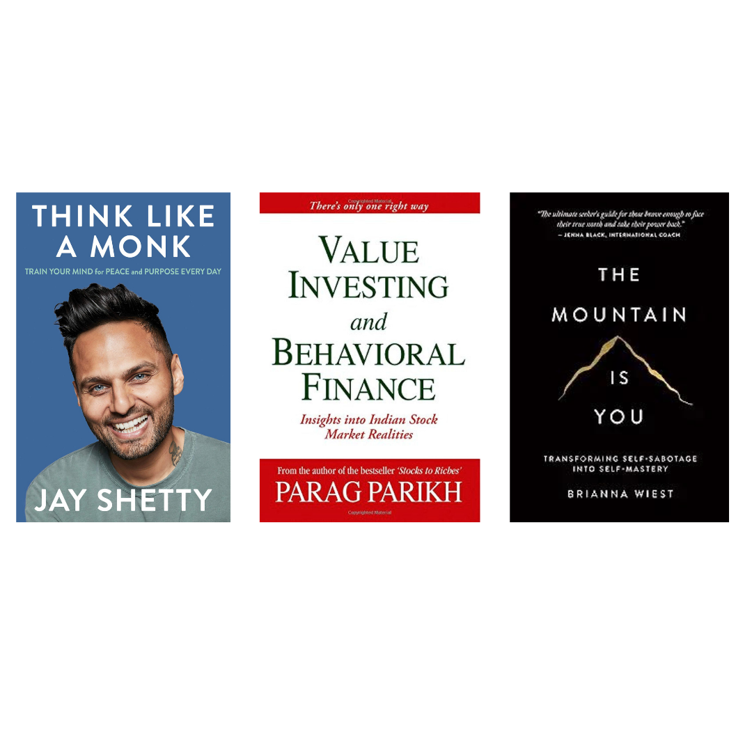 Buy Combo- Think Like a Monk + Value Investing and Behavioral Finance +  The Mountain is You (paperback)
