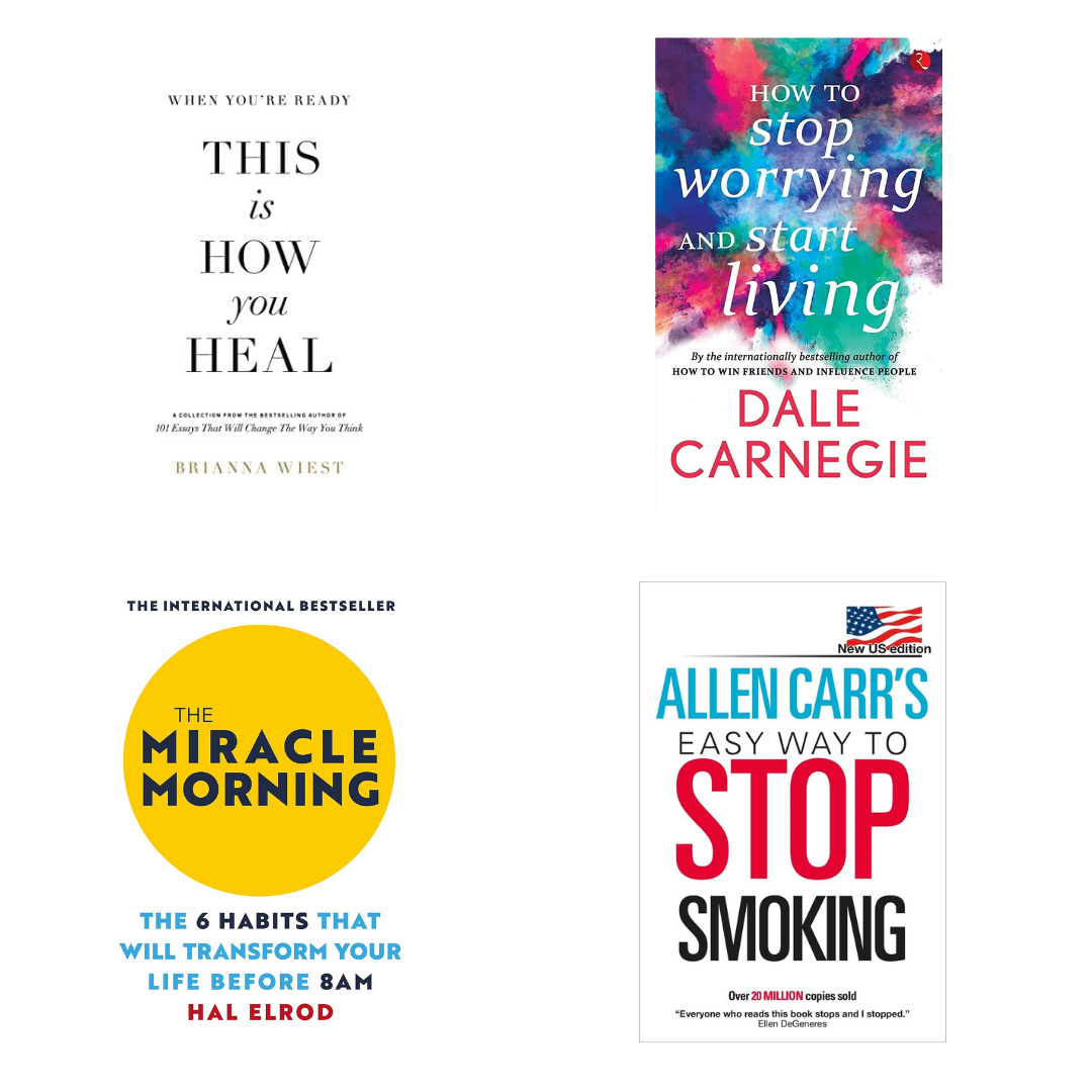 Buy Combo- This Is How You Heal +  How to Stop Worrying and Start Living + The Miracle Morning + Allen Carr's Easy Way To Stop Smoking (paperback)