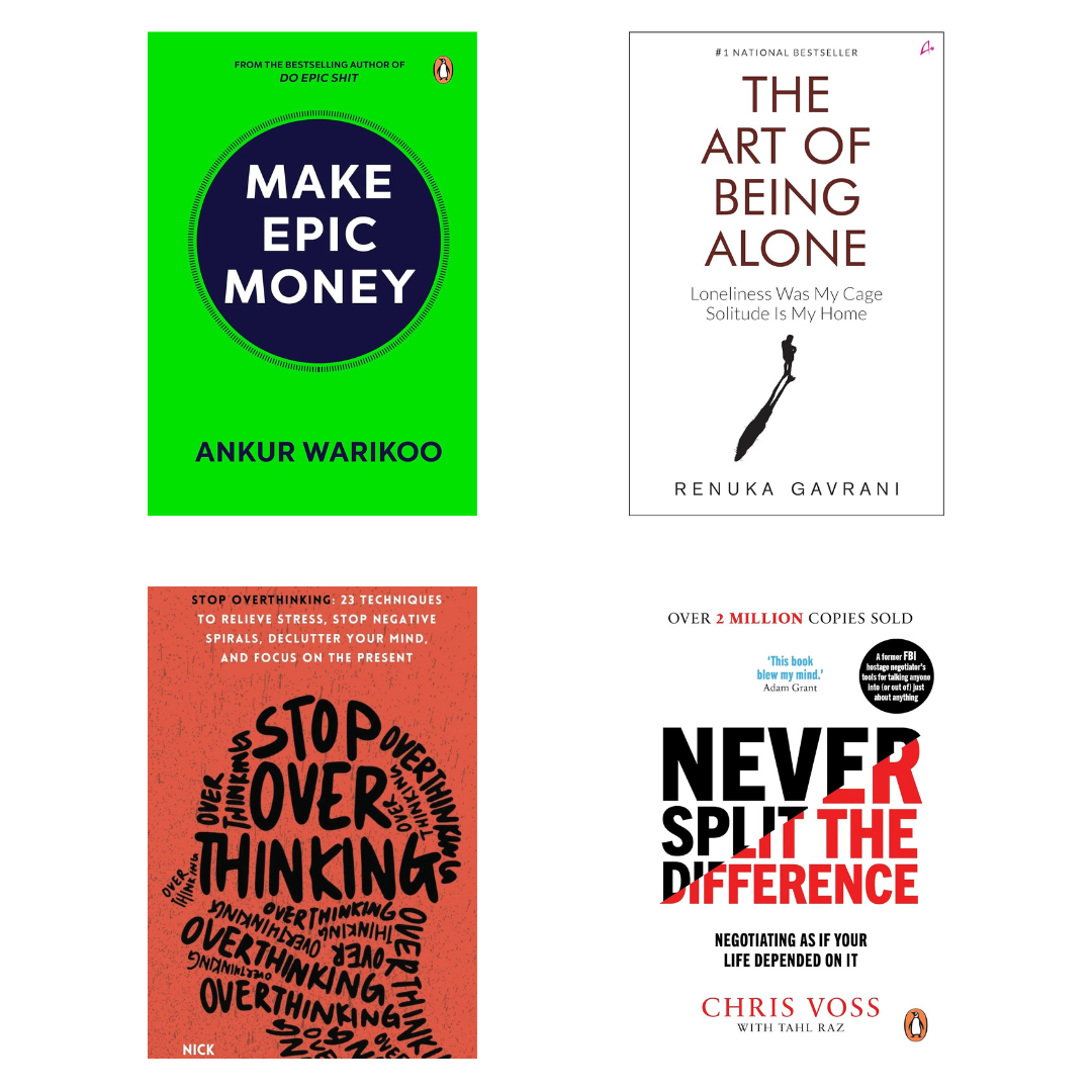 Buy Combo- Make Epic Money + The Art of Being ALONE + Stop Overthinking + Stop Overthinking (paperback)