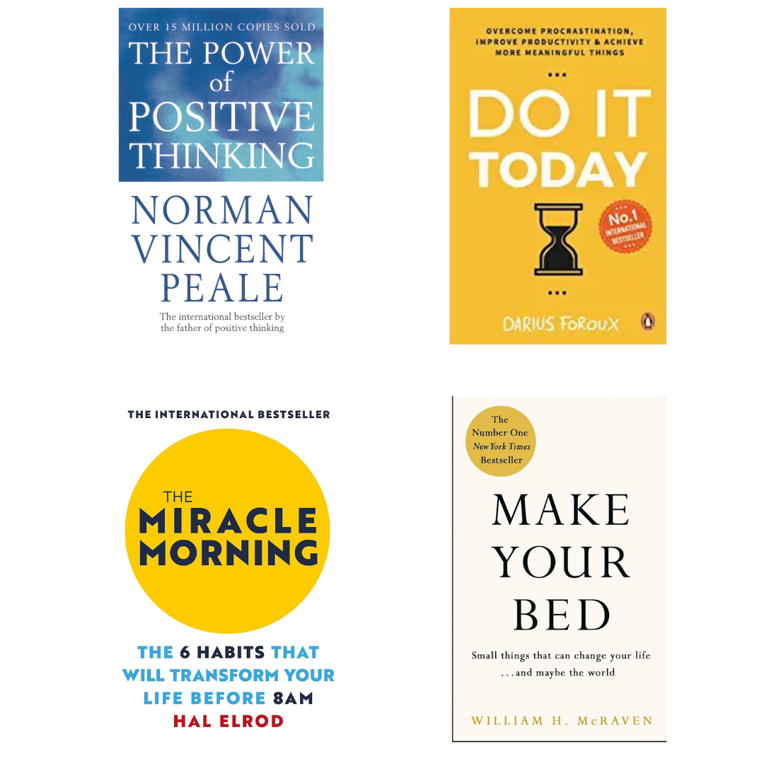 Buy Combo- The Power of Positive Thinking + Do It Today + The Miracle Morning + Make Your Bed (paperback)