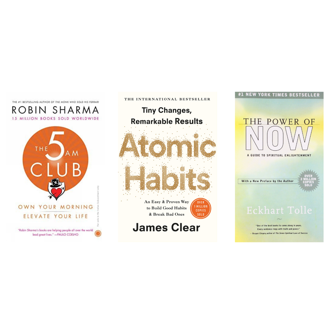 Buy Combo- The 5 am Club + Atomic Habits + The Power Of Now (paperback)