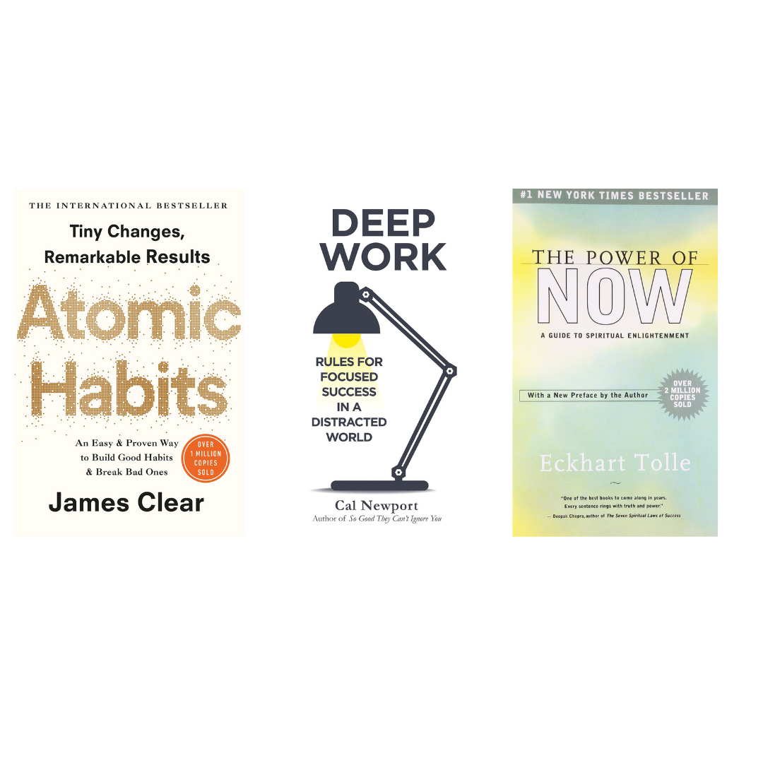 Buy Combo- Atomic Habits + Deep Work + The Power Of Now (paperback)