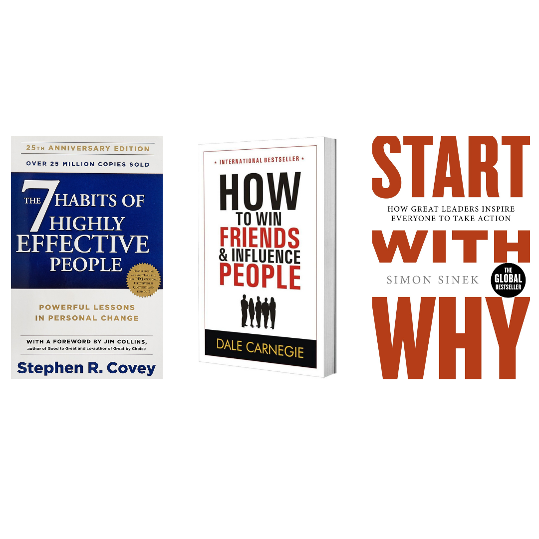 Buy Combo- The 7 Habits of Highly Effective People + How to Win Friends and Influence People +  Start with Why (paperback)