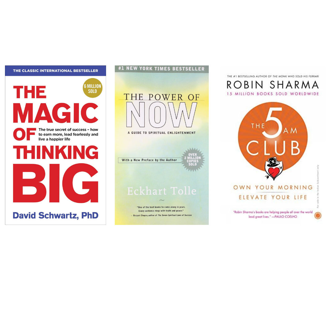 Buy Combo- The Magic of Thinking Big + The Power Of Now + The 5 am Club (paperback)
