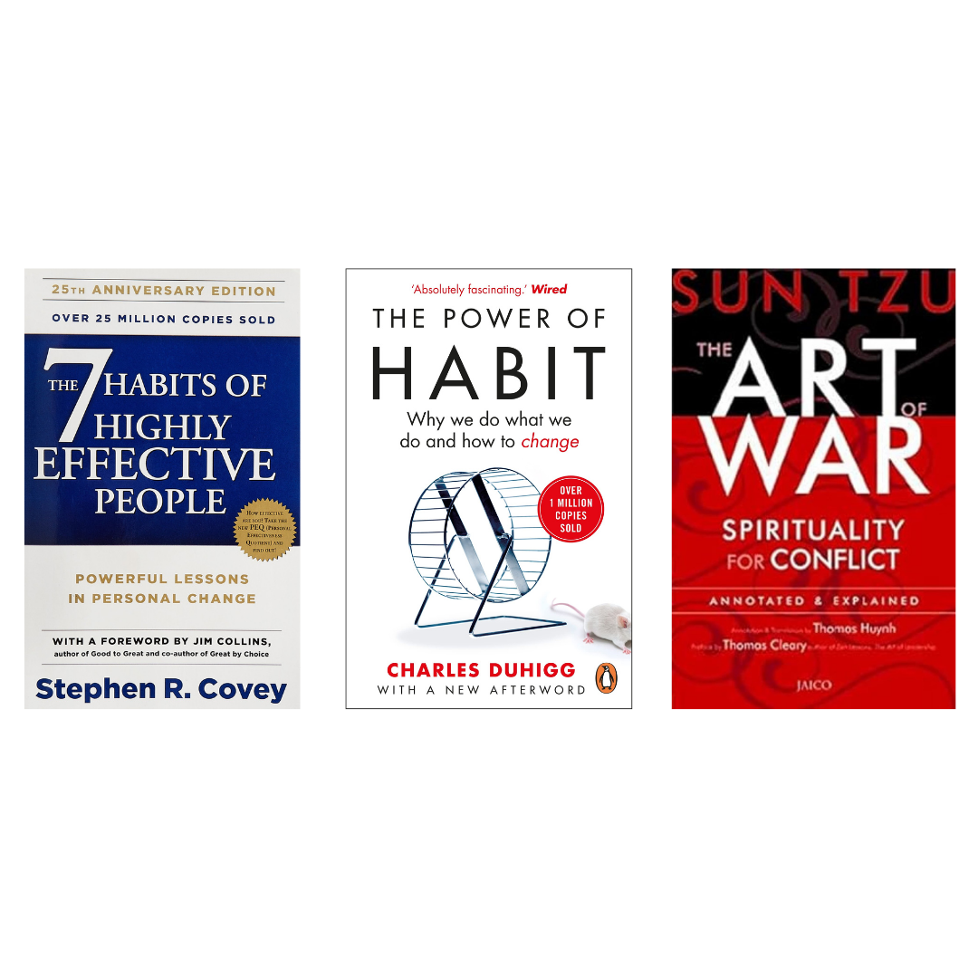 Buy Combo- The 7 Habits of Highly Effective People + The Power of Habit + The Art of War (paperback)