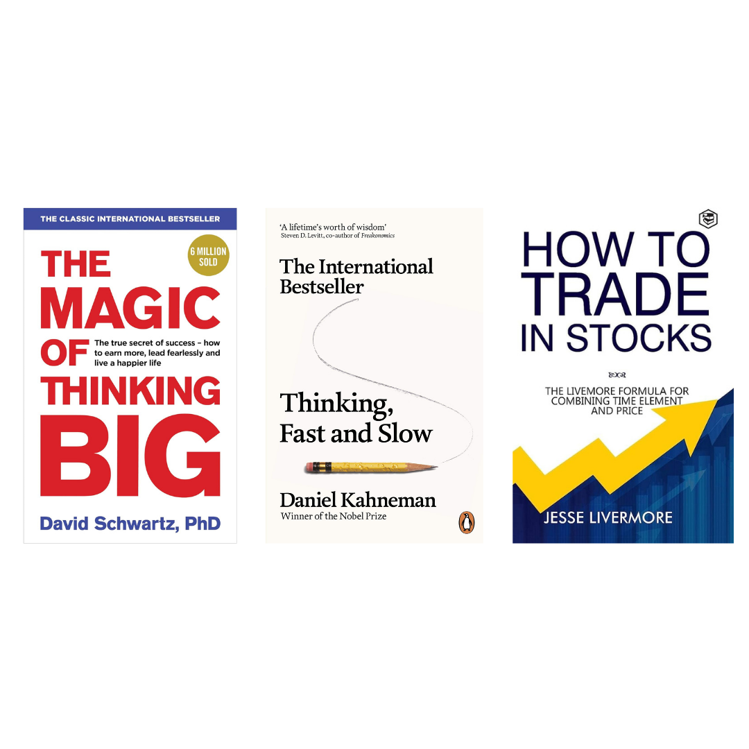 Buy Combo- The Magic of Thinking Big + Thinking, Fast and Slow + How to Trade In Stocks (paperback)