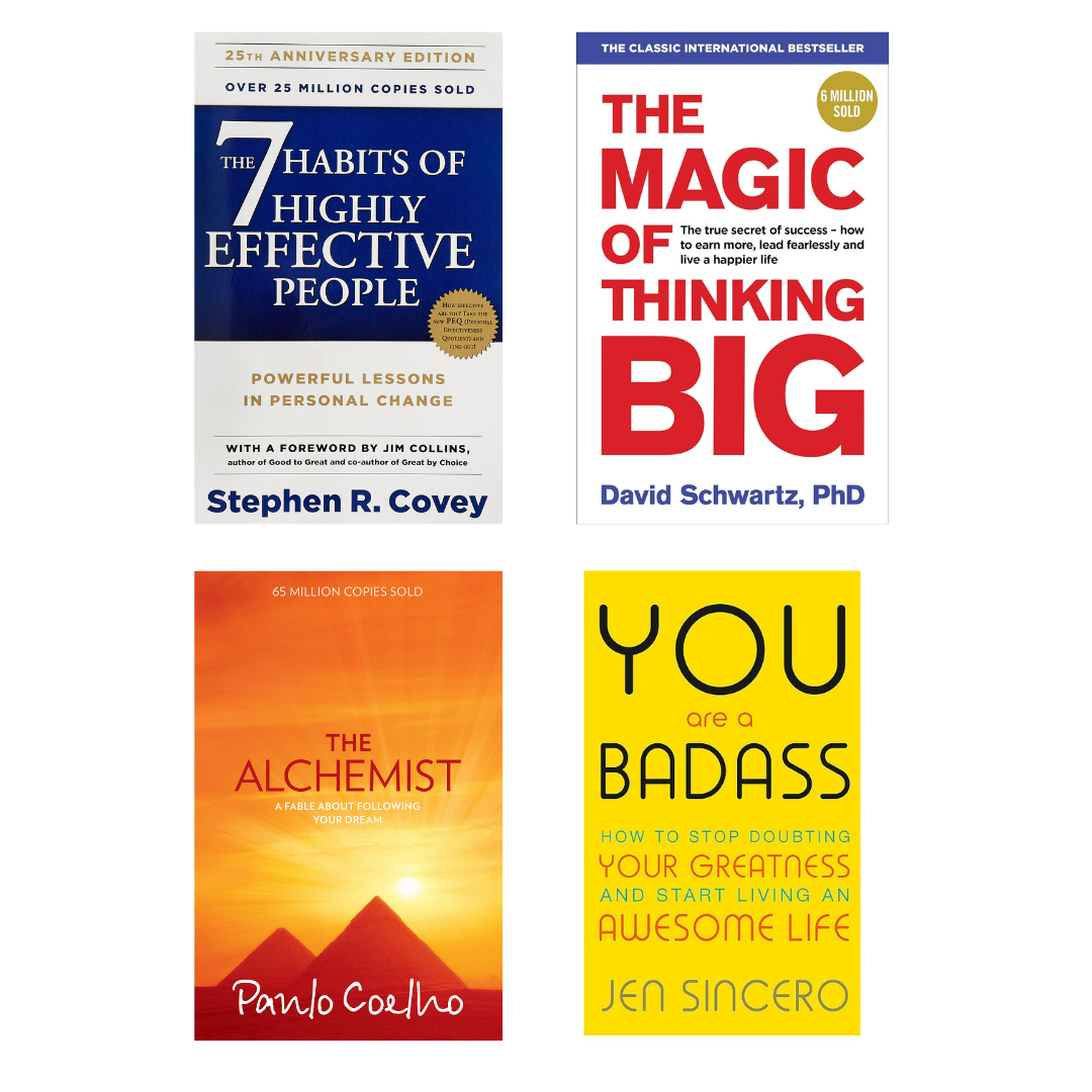 Buy Combo- The 7 Habits of Highly Effective People + The Magic of Thinking Big +  The Alchemist + You Are a Badass (paperback)