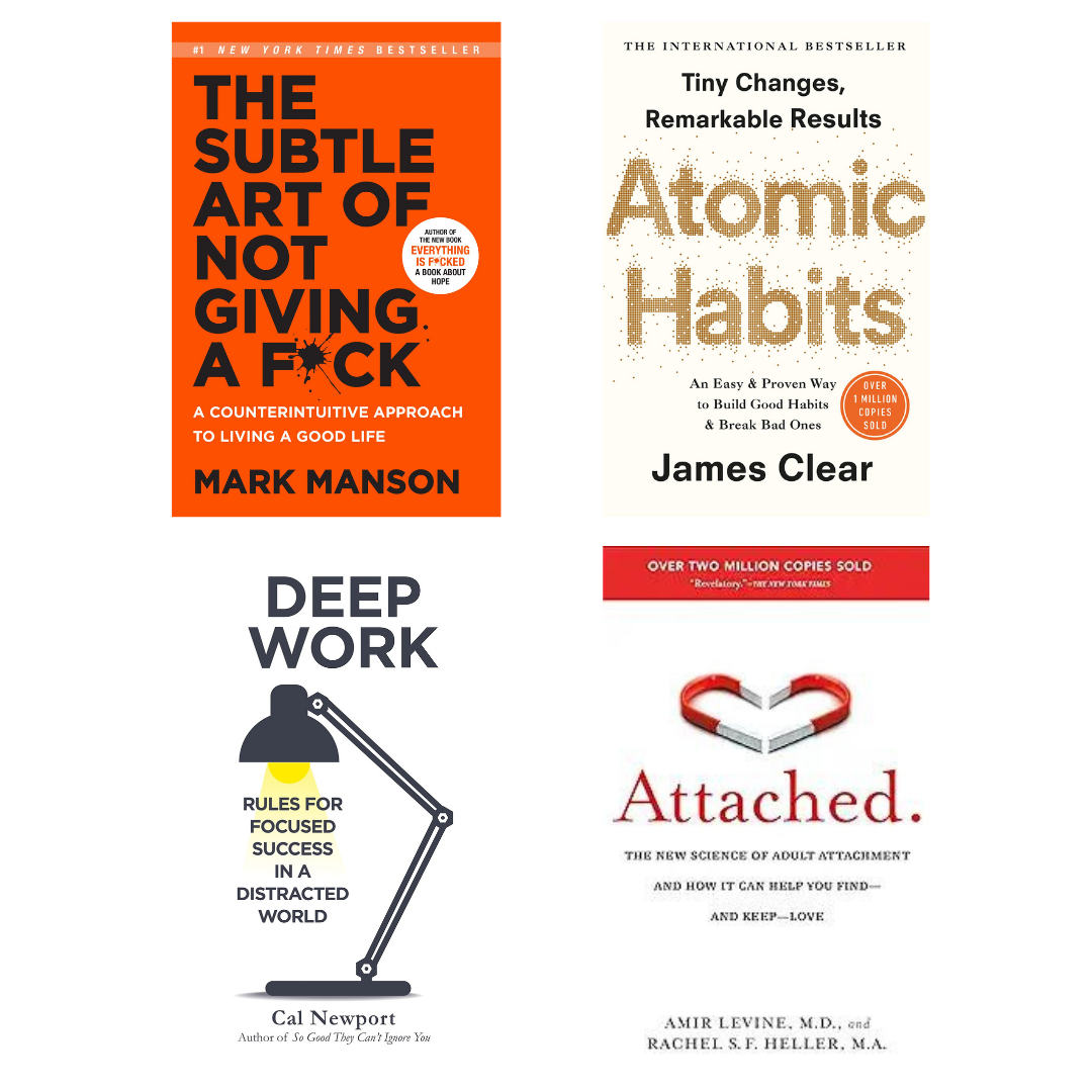 Buy Combo- The Subtle Art of not Giving a Fuck + Atomic Habits + Deep Work + Attached (paperback)