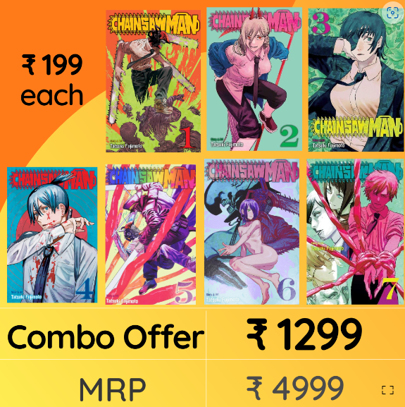 Buy Combo- Chainsaw Man Volumes 1 to 7 (Paperback)- Tatsuki Fujimoto