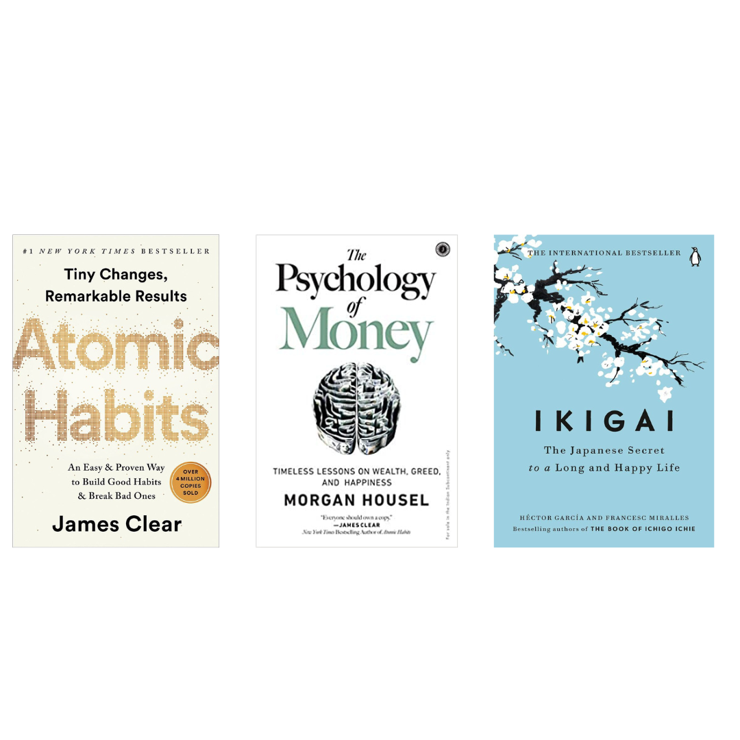 Buy Combo- Atomic Habits + Psychology Of Money + Ikigai (paperback)