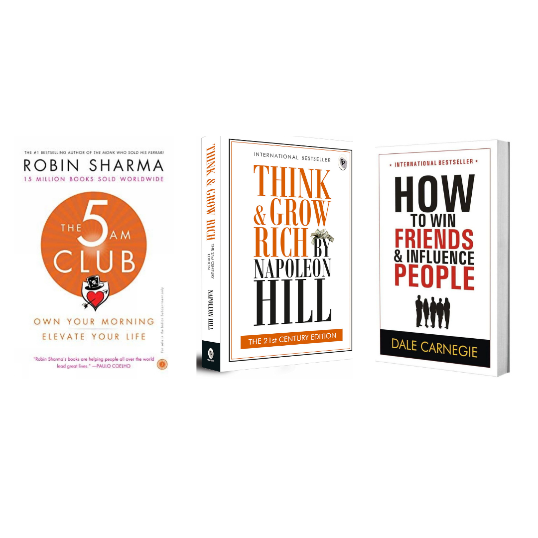 Buy Combo- The 5 am Club + Think And Grow Rich + How to Win Friends and Influence People (paperback)